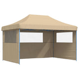 Tente de fête pop-up pliable Vidaxx avec 3 parois latérales beige