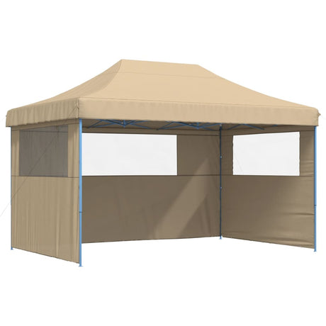 Tente de fête pop-up pliable Vidaxx avec 3 parois latérales beige