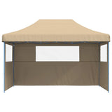 Tente de fête pop-up pliable Vidaxx avec 3 parois latérales beige