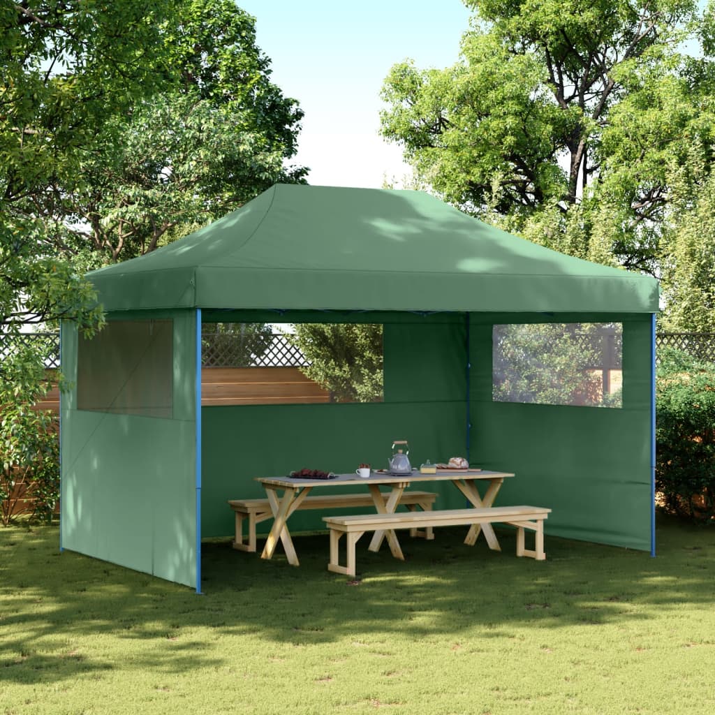 Tente de fête pop-up pliable Vidaxx avec 3 parois latérales verte