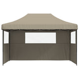 Vidaxl PartyTent sammenleggbar pop-up med 3 sidevegger taupe