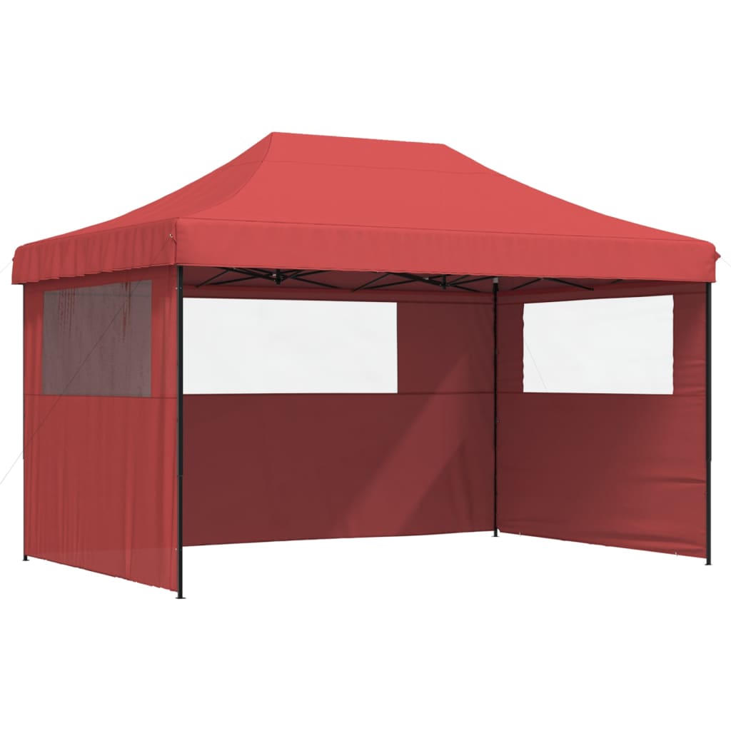 Vidaxl Partytent flappbar Pop-up mat 3 Säitewänn Bordeaux rout