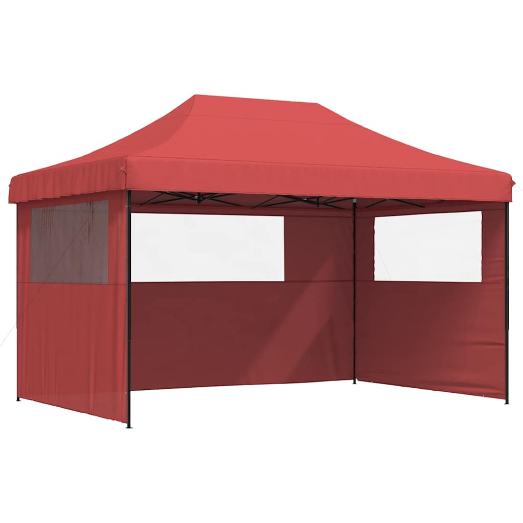 Tente de fête pop-up pliable Vidaxx avec 3 parois latérales en rouge bordeaux
