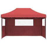 Vidaxl PartyTent fällbar pop-up med 3 sidoväggar Bordeaux Red