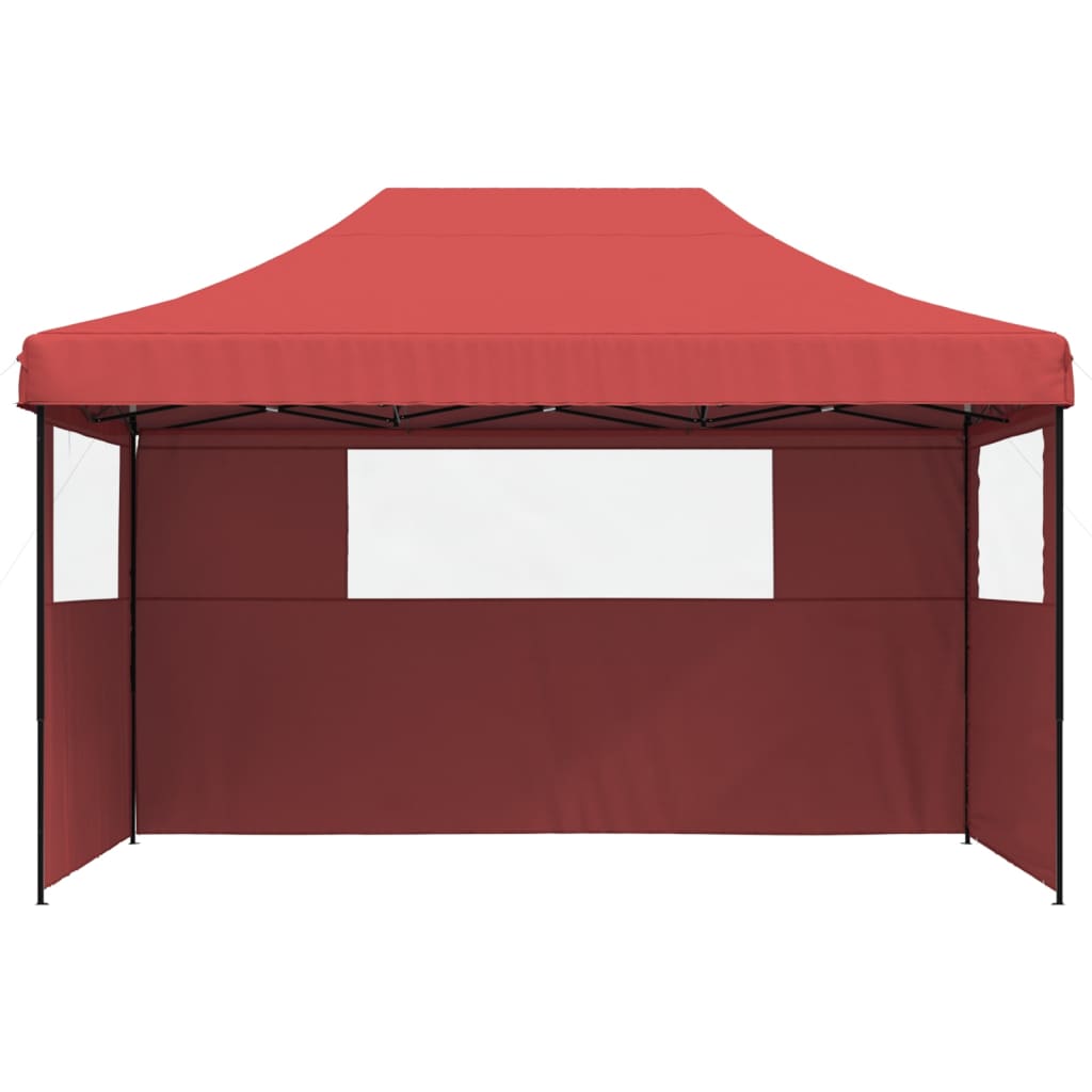 Tente de fête pop-up pliable Vidaxx avec 3 parois latérales en rouge bordeaux