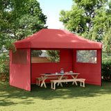 Tente de fête pop-up pliable Vidaxx avec 3 parois latérales en rouge bordeaux