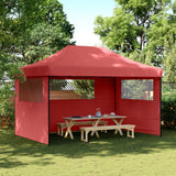 Vidaxl Partytent zložljivo pojavno okno s 3 stranskimi stenami Bordeaux Red