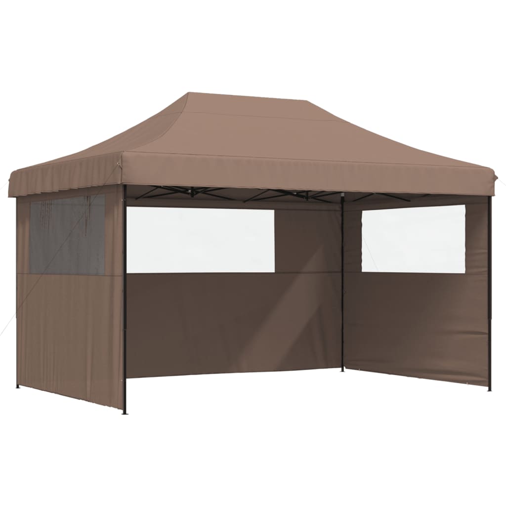 Vidaxl PartyTent Plegable plegable con 3 paredes laterales Brown