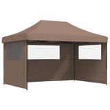Tente de fête pop-up pliable Vidaxx avec 3 parois latérales marron