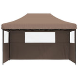 Tente de fête pop-up pliable Vidaxx avec 3 parois latérales marron