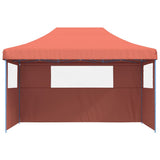 Tente de fête pop-up pliable Vidaxx avec 3 parois latérales, couleur terre cuite