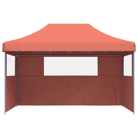 Tente de fête pop-up pliable Vidaxx avec 3 parois latérales, couleur terre cuite