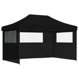 Vidaxl PartyTent sammenleggbar pop-up med 3 sidevegger svart