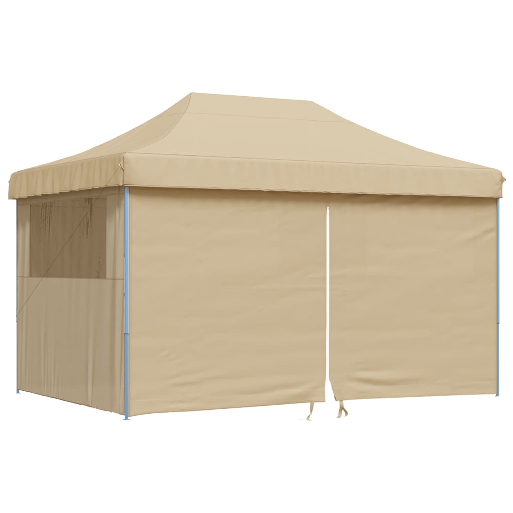 Vidaxl Partytent Faltbares Popup mit 4 Seitenwänden Beige