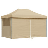 Tente de fête pop-up pliable Vidaxx avec 4 parois latérales beige