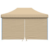 Tente de fête pop-up pliable Vidaxx avec 4 parois latérales beige