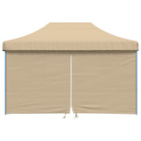 Vidaxl partytent inklapbaar pop-up met 4 zijwanden beige