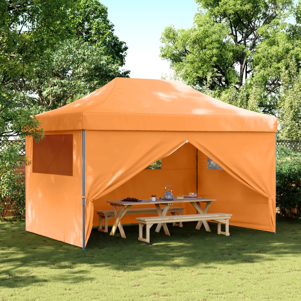 Tente de fête pop-up pliable Vidaxx avec 4 parois latérales orange
