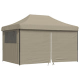 Tente de fête pop-up pliable Vidaxx avec 4 parois latérales taupe