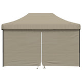 Tente de fête pop-up pliable Vidaxx avec 4 parois latérales taupe