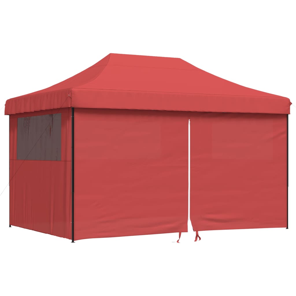 Vidaxl Partytent zložljivo pojavno okno s 4 stranskimi stenami Bordeaux Red