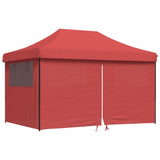 Vidaxl Partytent Foldable Pop-Up With 4 Side Walls Bordeaux Red