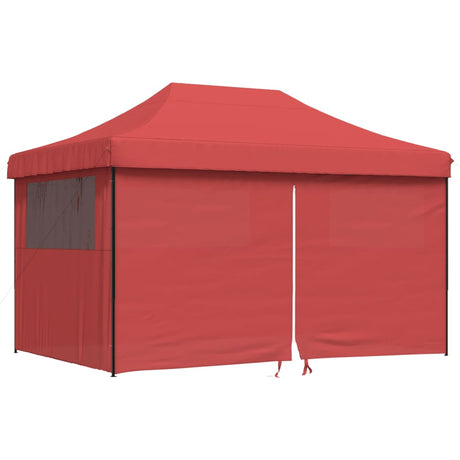 Tente de fête pop-up pliable Vidaxx avec 4 parois latérales en rouge bordeaux