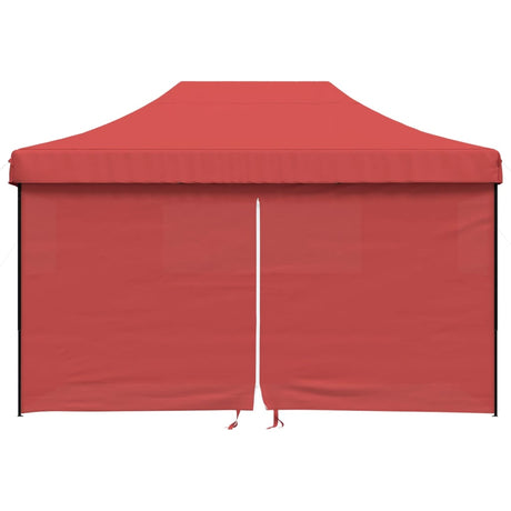 Tente de fête pop-up pliable Vidaxx avec 4 parois latérales en rouge bordeaux