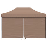 Tente de fête pop-up pliable Vidaxx avec 4 parois latérales marron