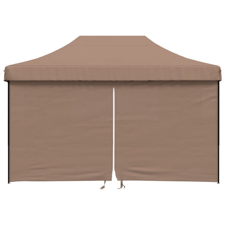Tente de fête pop-up pliable Vidaxx avec 4 parois latérales marron