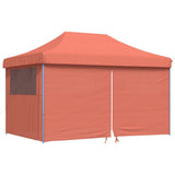 Tente de fête pop-up pliable Vidaxx avec 4 parois latérales, couleur terre cuite