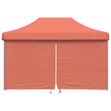 Tente de fête pop-up pliable Vidaxx avec 4 parois latérales, couleur terre cuite