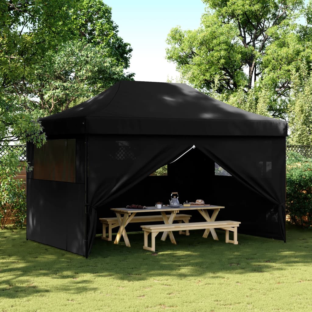 Vidaxx tente de fête pop-up pliable avec 4 parois latérales noir