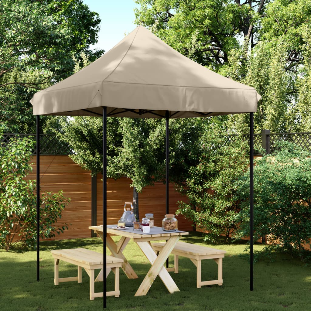 Vidaxl Partytent flappbar Pop-up 200x200x306 cm Taupe