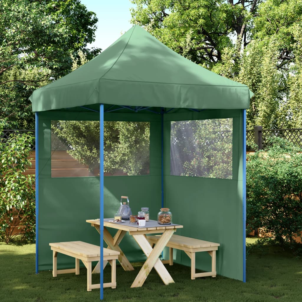 Tente de fête pop-up pliable Vidaxx avec 2 parois latérales verte
