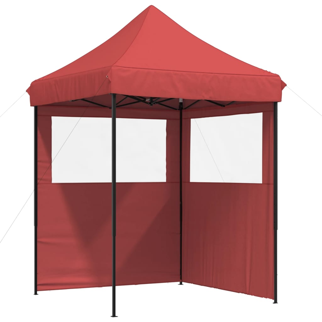 Vidaxl Partytent Foldable Pop-Up With 2 Side Walls Bordeaux Red