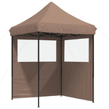 Vidaxl partytent inklapbaar pop-up met 2 zijwanden bruin
