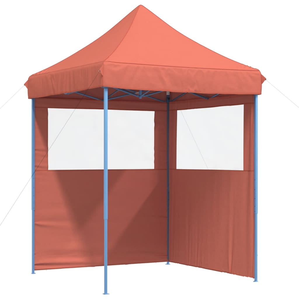 Vidaxl PartyTent sammenleggbar pop-up med 2 sidevegger terrakottafarget