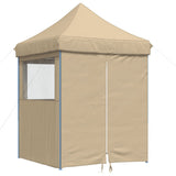 Tente de fête pop-up pliable Vidaxx avec 4 parois latérales beige