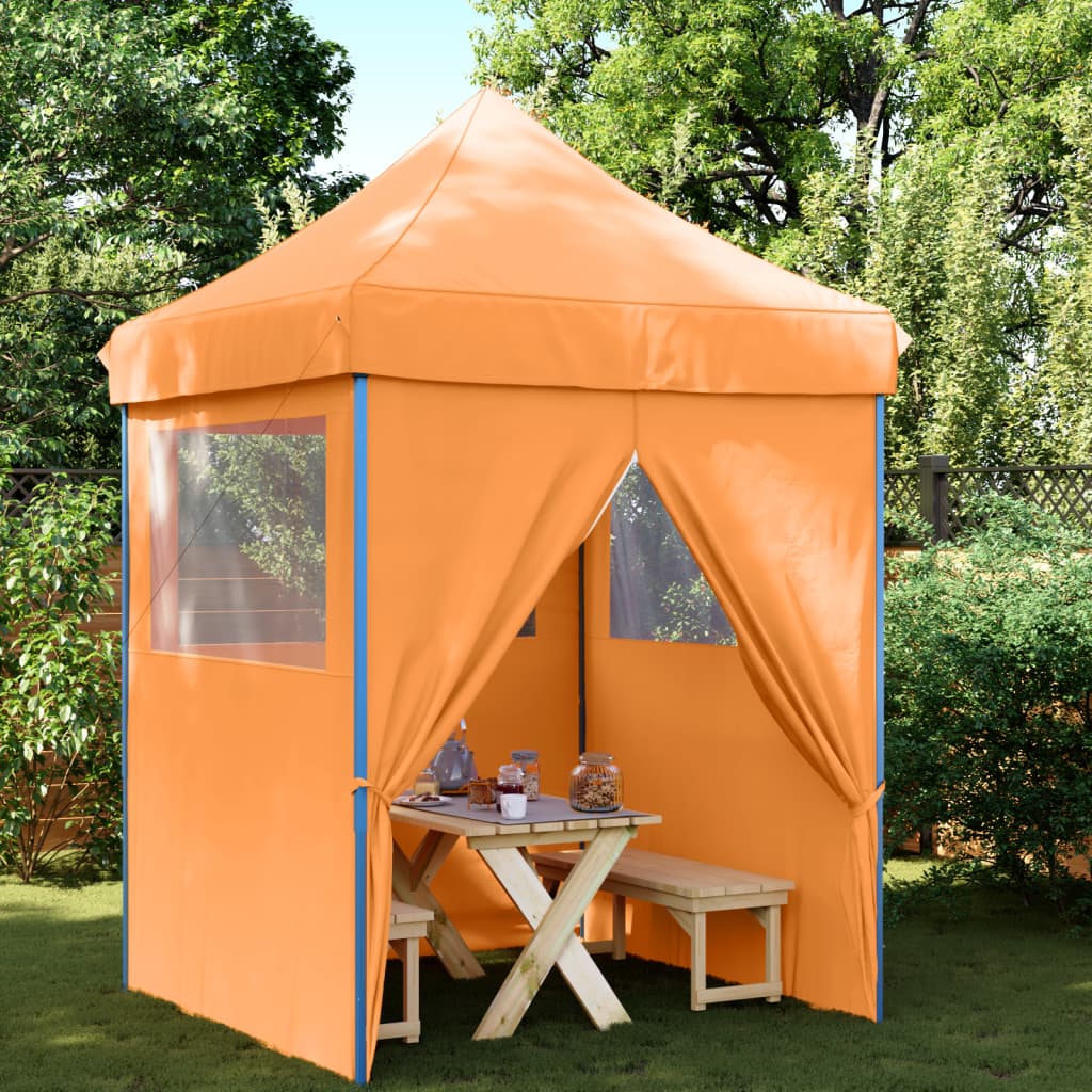 Vidaxl Partytent Polable Polable avec 4 murs latéraux orange