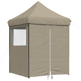 Vidaxl Partytent Foldable Pop-up with 4 side walls Taupe