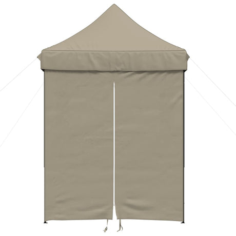 Tente de fête pop-up pliable Vidaxx avec 4 parois latérales taupe