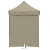 Vidaxl Partytent Foldable Pop-up with 4 side walls Taupe