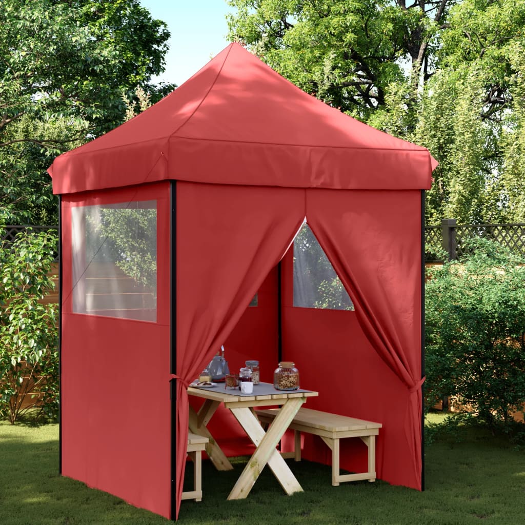 Vidaxl PartyTent Polable Polable avec 4 murs latéraux Bordeaux Red