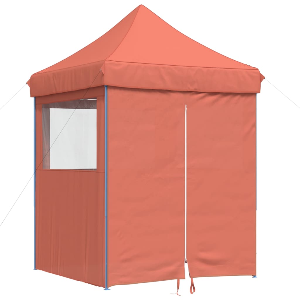 Tente de fête pop-up pliable Vidaxx avec 4 parois latérales, couleur terre cuite