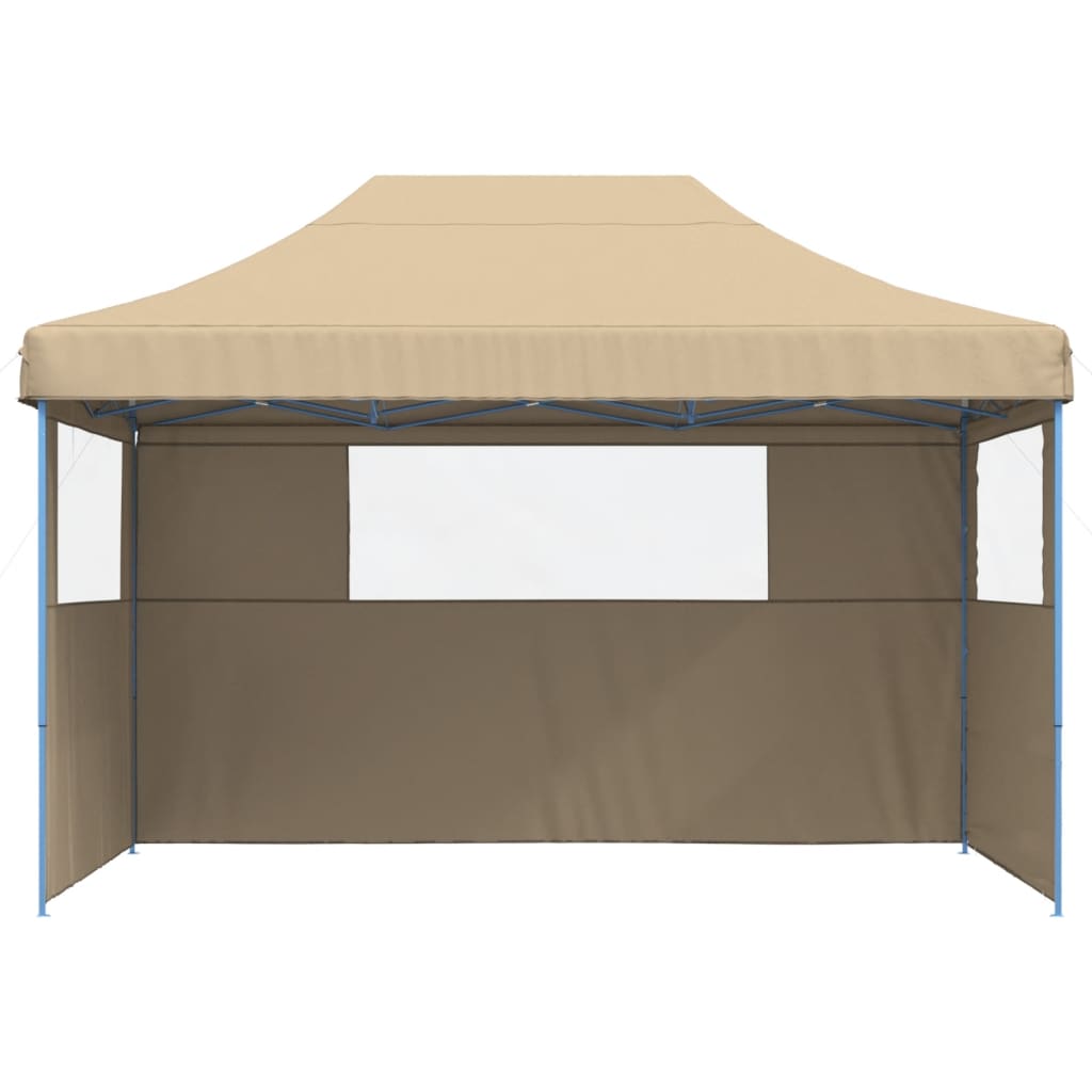 Pop-up pieghevole Vidaxl PartyTent con 3 pareti laterali beige