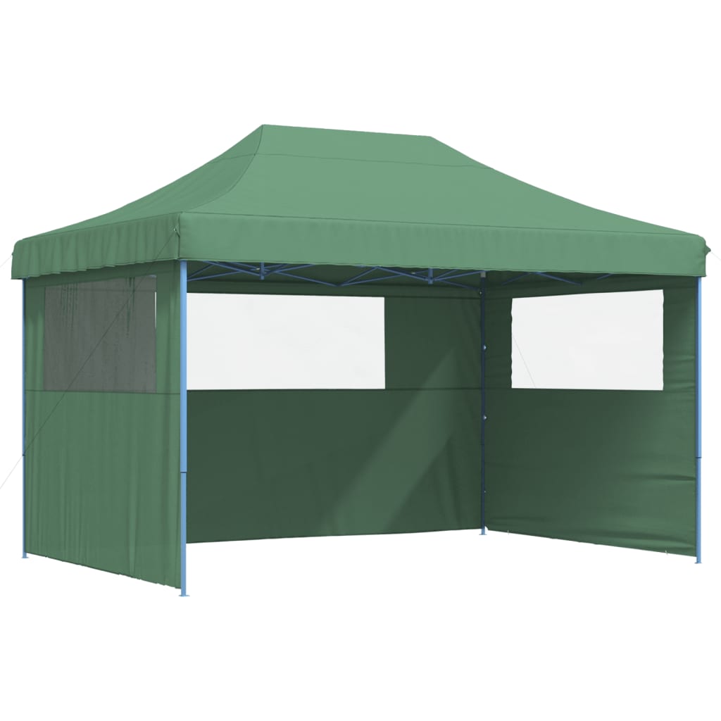 Vidaxl PartyTent Polable Polable avec 3 murs latéraux verts