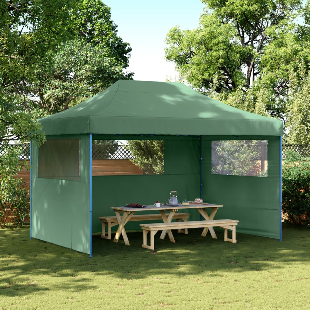 Tente de fête pop-up pliable Vidaxx avec 3 parois latérales verte