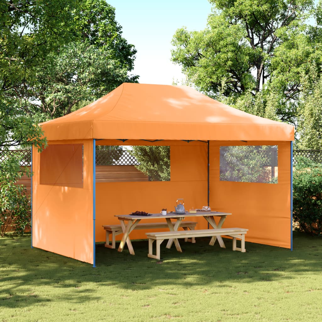 Vidaxl Partytent Polable Polable avec 3 murs latéraux orange