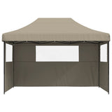 Tente de fête pop-up pliable Vidaxx avec 3 parois latérales taupe